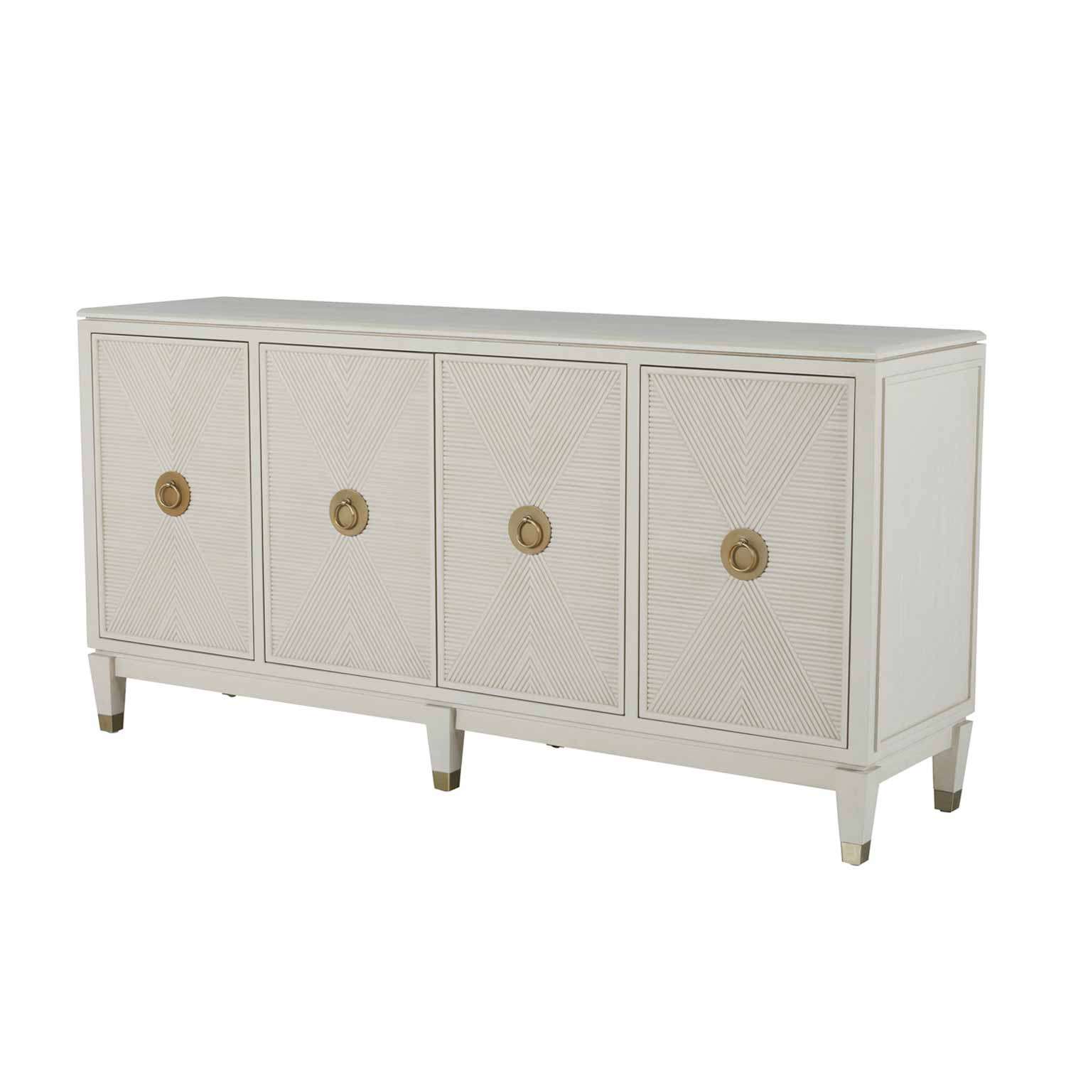 Gabby - SCH-168190 - Cabinet - Strella - Stainless Champagne|Cerused White