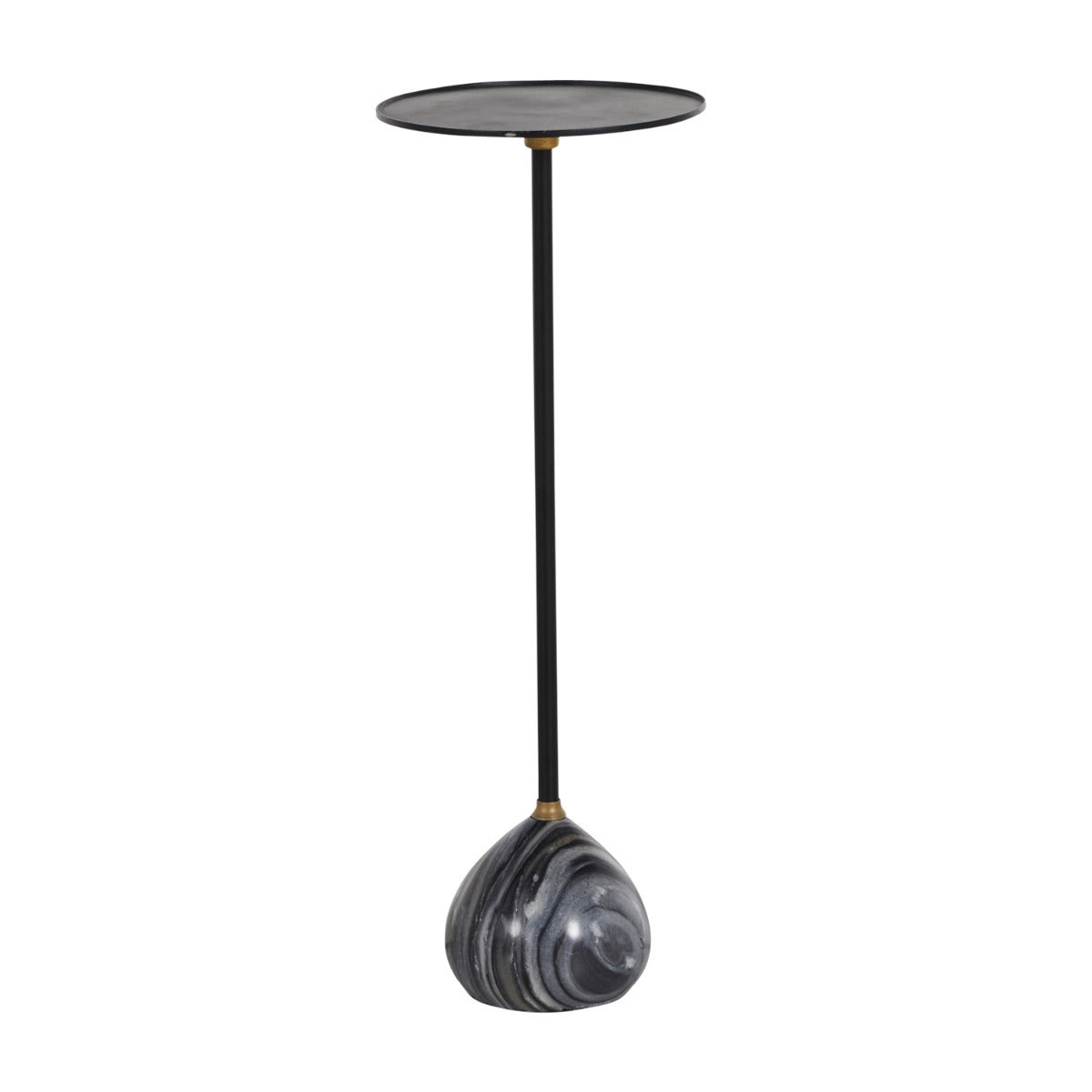 Gabby - SCH-169200 - Drinking Table - Nelle - Gunpowder Black|Muted Gold|Galaxy Gray Marble