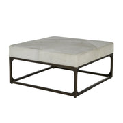 Gabby - SCH-169330 - Ottoman - Melanie - Natural Ivory Hide|Antique Dark Bronze