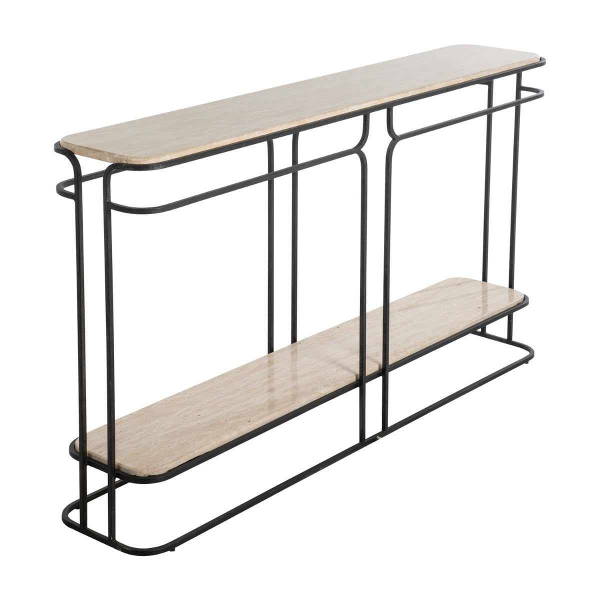 Gabby - SCH-170140 - Console Table - Louise - Textured Matte Black|Limestone