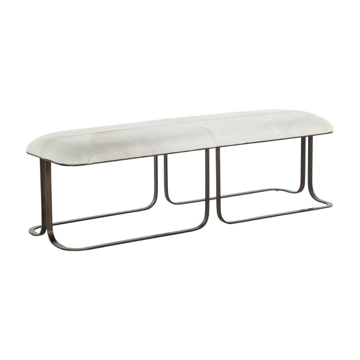 Gabby - SCH-175031 - Bench - Orson - Natural Ivory Hide|Antique Dark Bronze