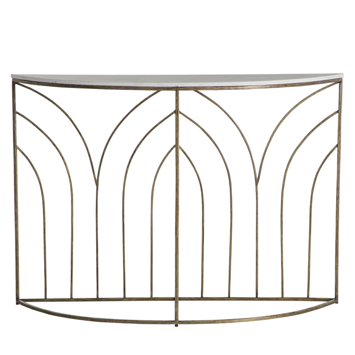 Gabby - SCH-175199 - Console Table - Valera - Antique Aged Brass|White Banswara Marble