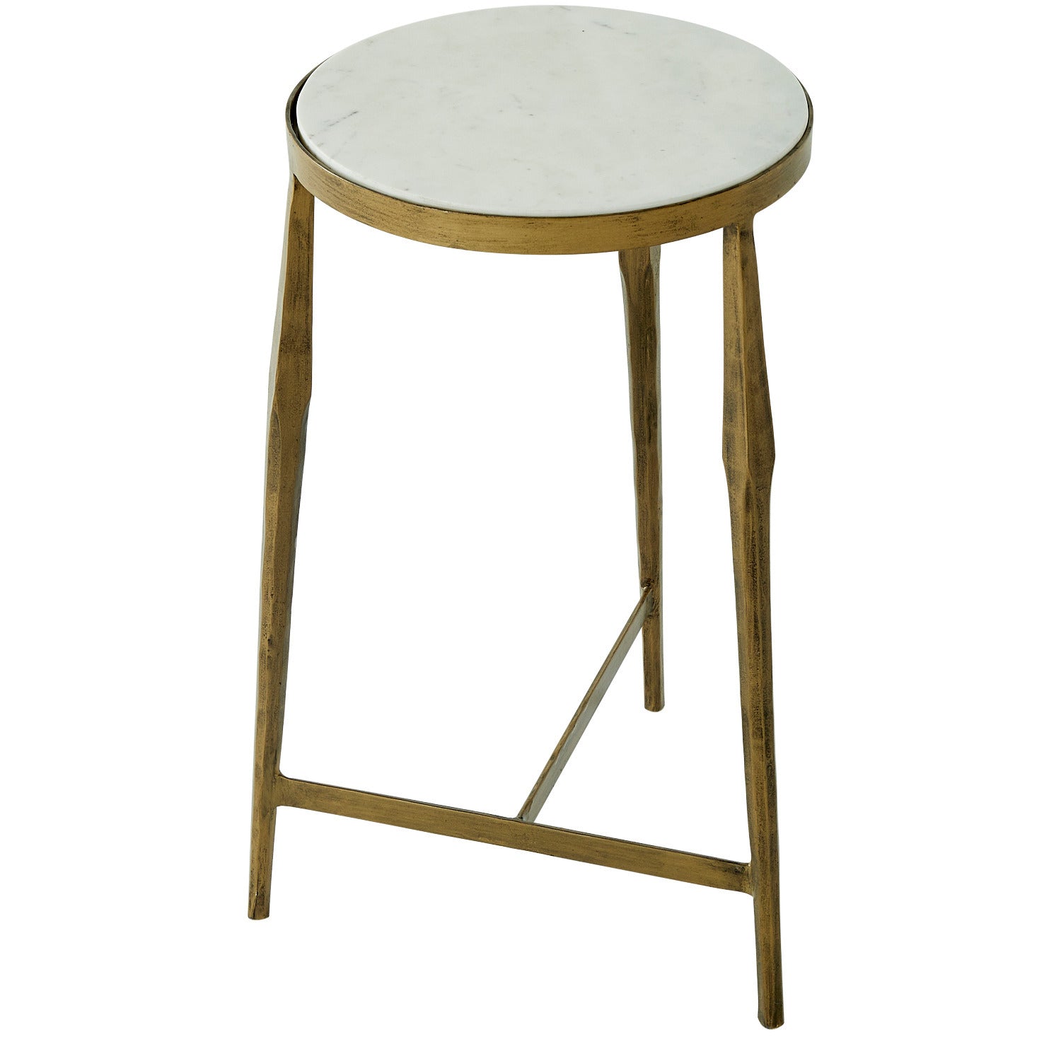Gabby - SCH-175214 - Side Table - Adonia - Honed White Banswara Marble|Antique Forged Brass