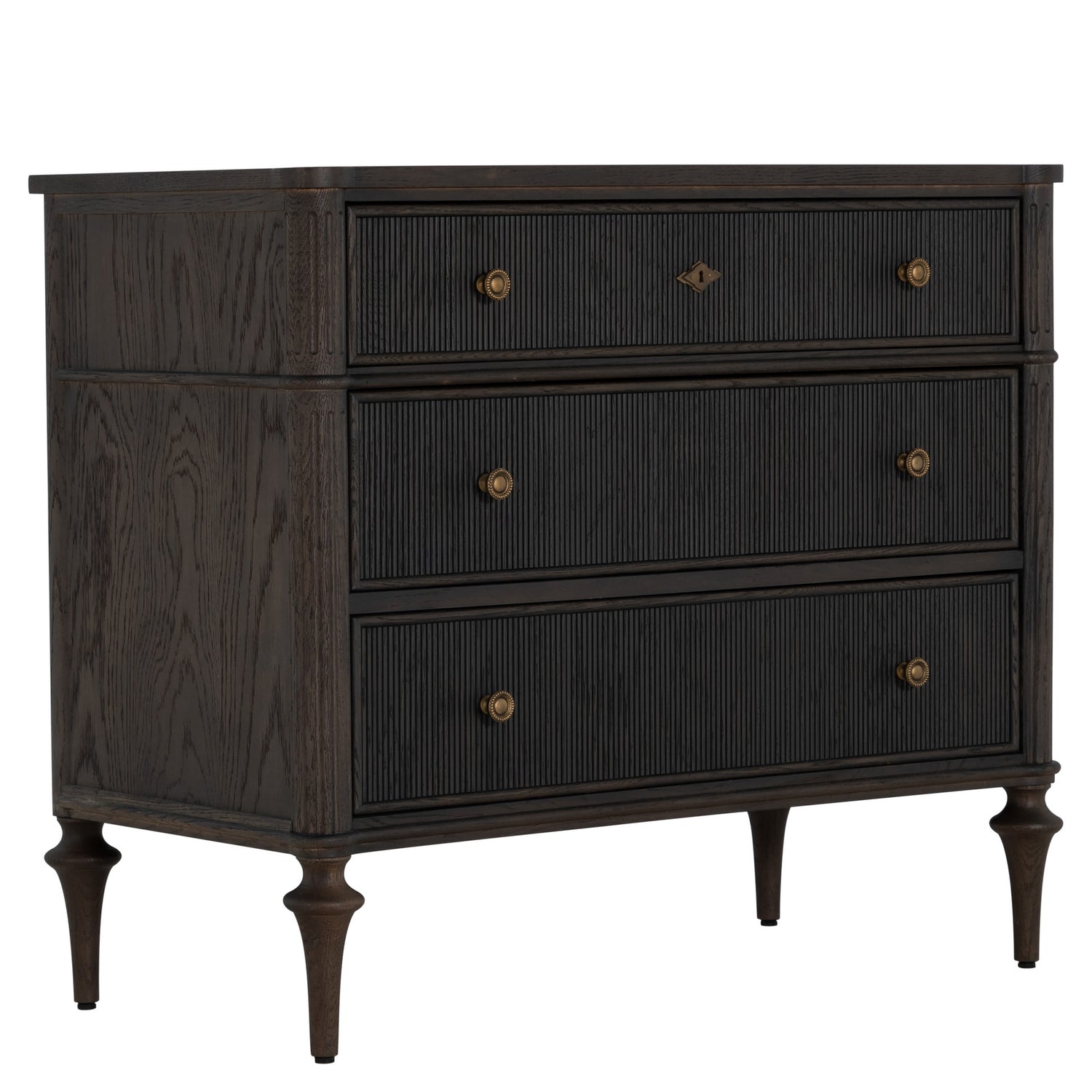 Gabby - SCH-175608 - Chest - Andrea - Dark Stained Oak|Antique Brass|Brown Stained Oak