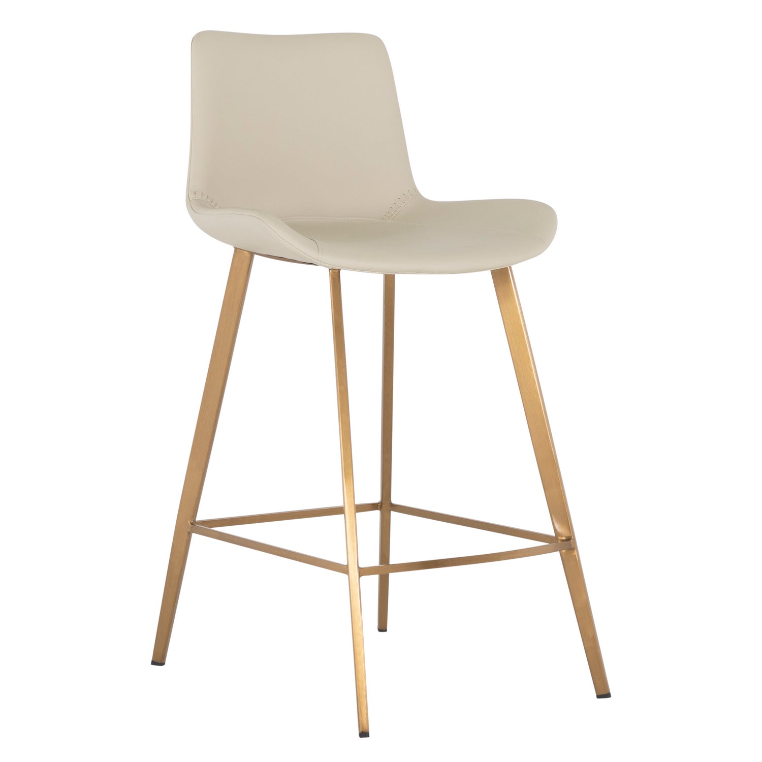 Gabby - SCH-175622 - Counter Stool - Hines - Stainless Gold|White Leather