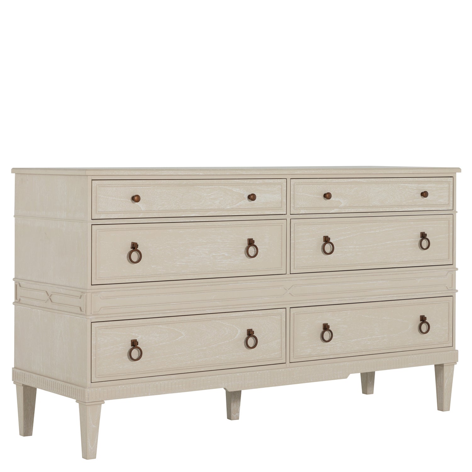 Gabby - SCH-175629 - Dresser - Archie - Cerused White|Antique Bronze