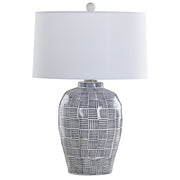Gabby - SCH-175739 - One Light Table Lamp - Liora - White Linen|Brushed Nickel|Blue Patterned Glaze