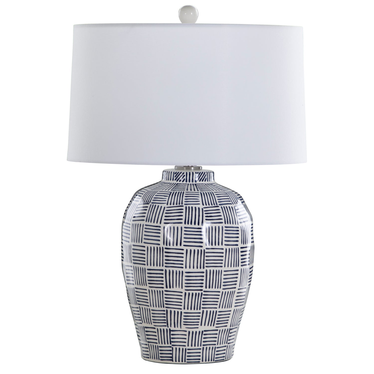 Gabby - SCH-175739 - One Light Table Lamp - Liora - White Linen|Brushed Nickel|Blue Patterned Glaze