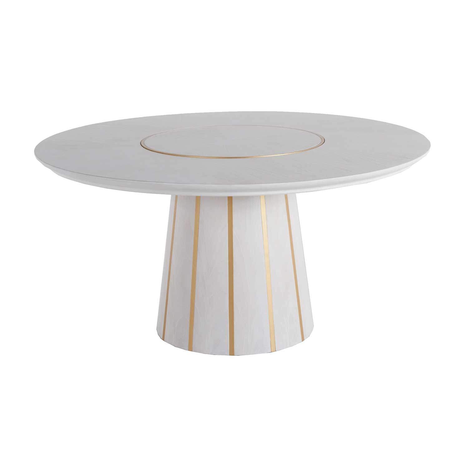 Gabby - SCH-192251 - Dining Table - Morgan - Cerused White|Burnished Gold