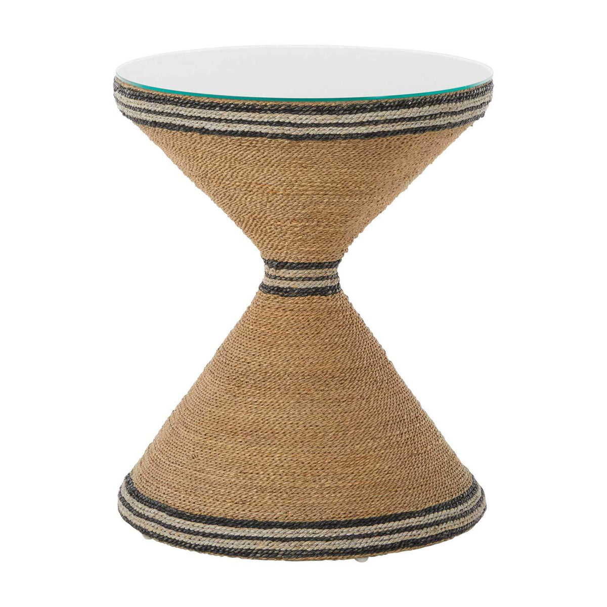 Gabby - SCH-192282 - Side Table - Redfield - Natural Seagrass|Black Seagrass|Tempered Glass|White Seagrass