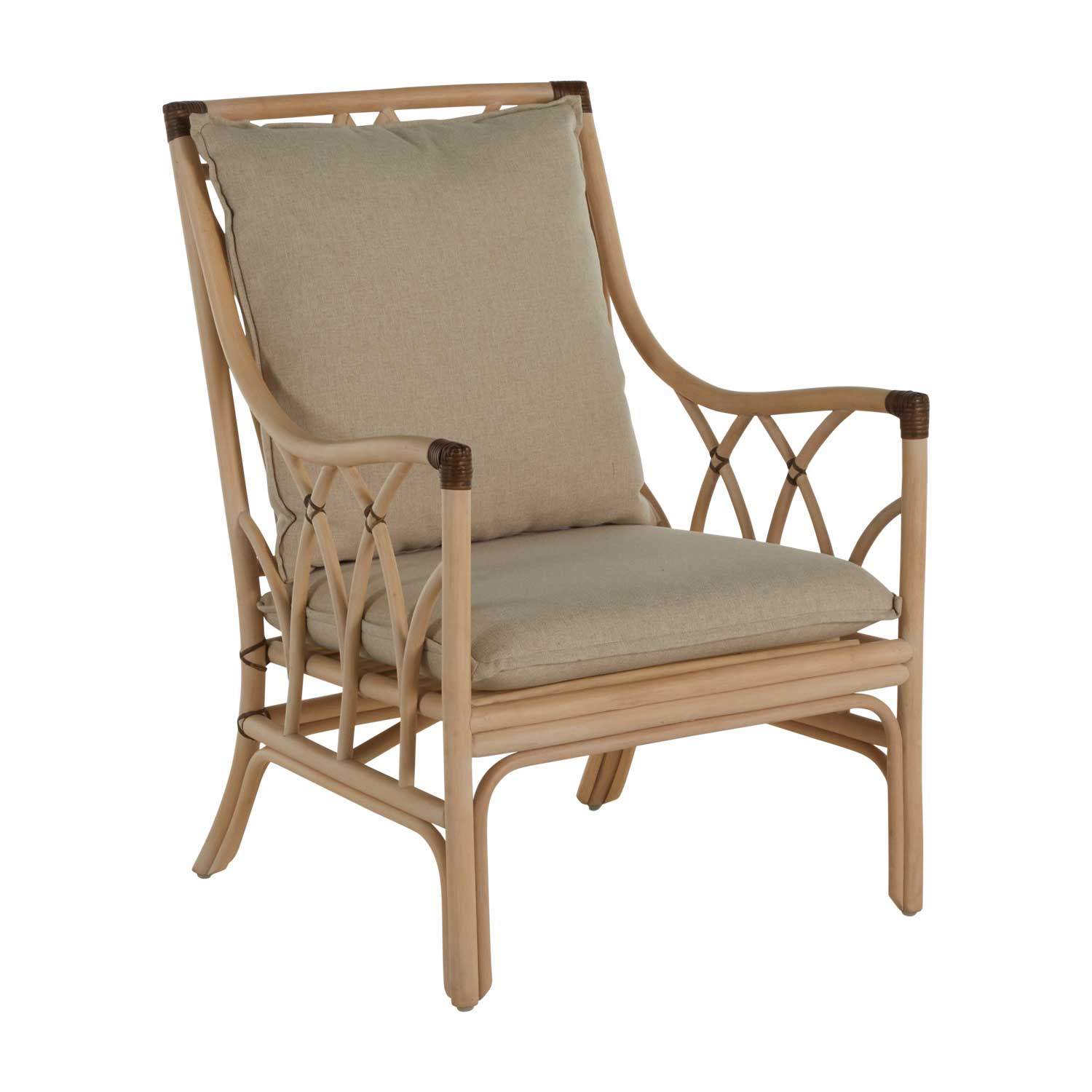 Gabby - SCH-192370 - Lounge Chair - Milano - Natural Rattan|Vienna Custard|Black Leather