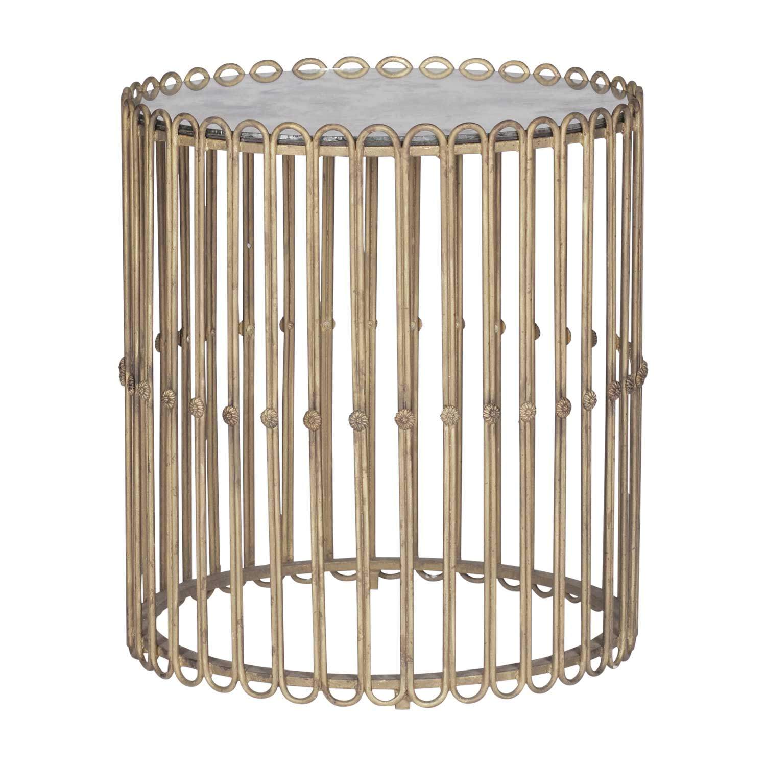 Gabby - SCH-220120 - Side Table - Beatrice - Gilded Iron|Antique Mirror