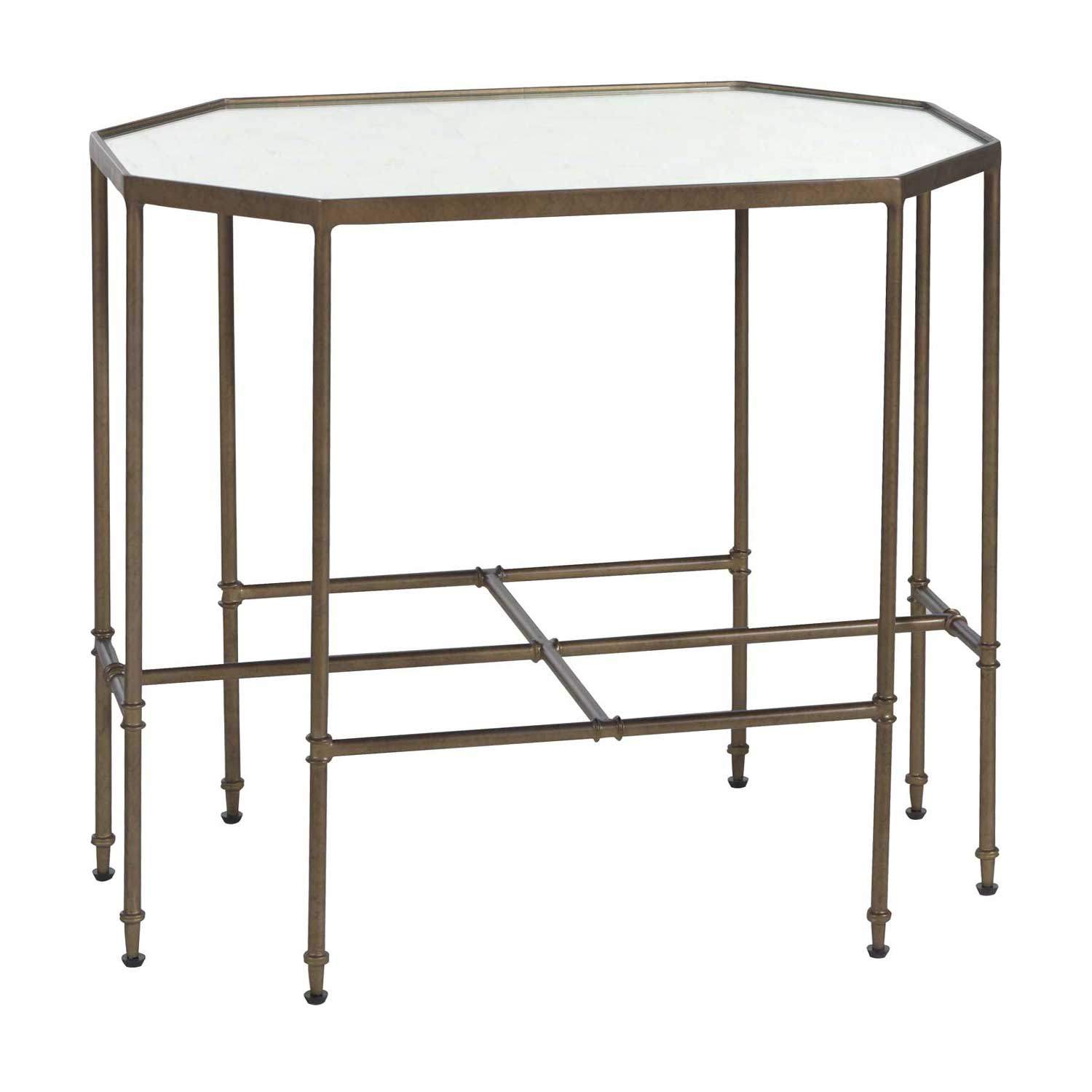 Gabby - SCH-290050 - Side Table - Barnes - Matte Gold|Eglomise Mirror