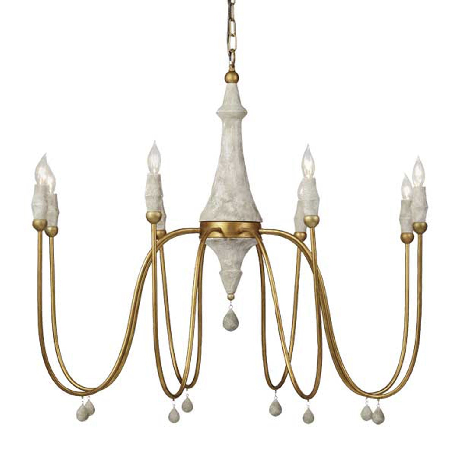 Gabby - SCH-290115 - Eight Light Chandelier - Clay - Vintage Gold|Distressed Ivory