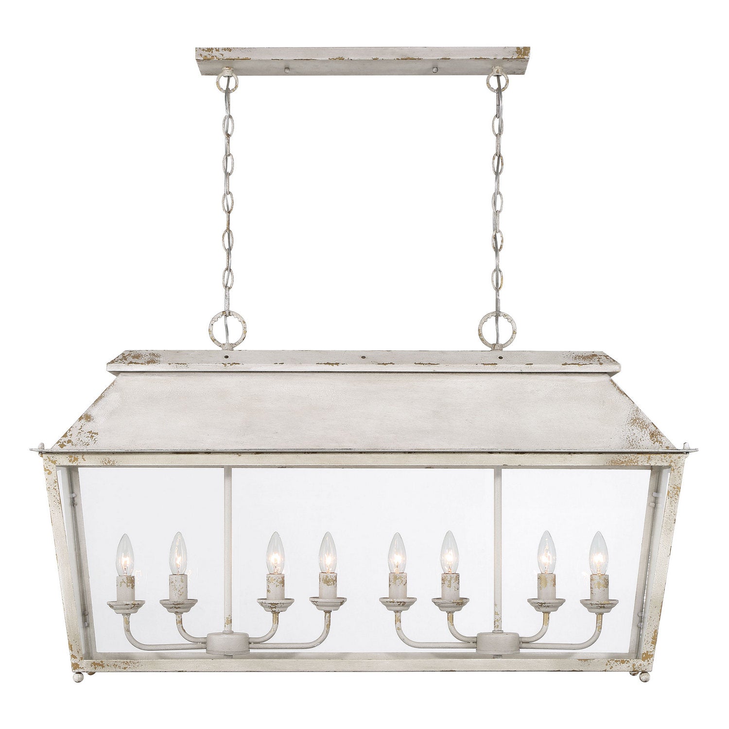 Golden - 0804-LP AI - Eight Light Linear Pendant - Abingdon - Antique Ivory