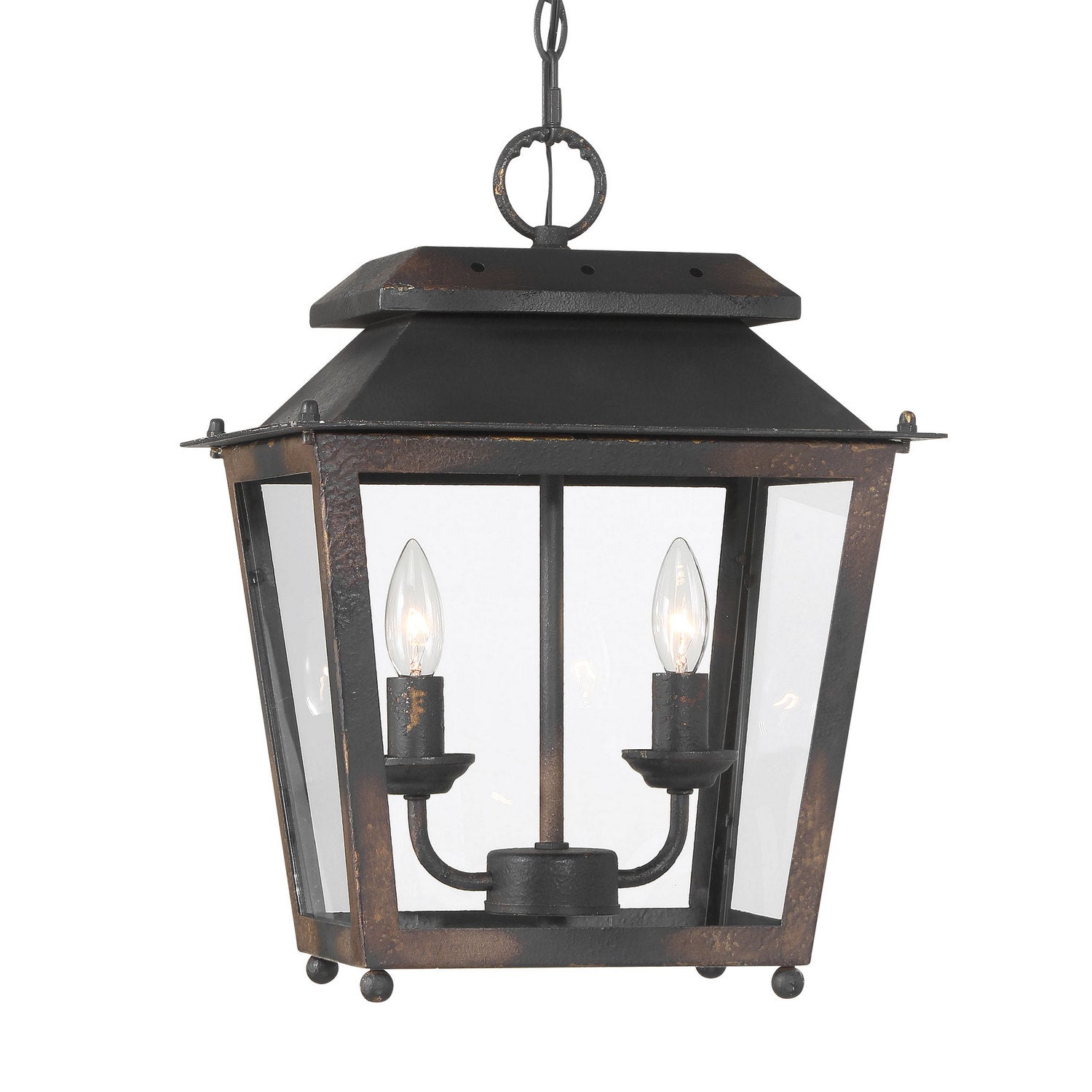 Golden - 0804-M2L ABI - Two Light Mini Pendant - Abingdon - Antique Black Iron