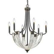 Golden - 0840-6 ABI - Six Light Chandelier - Elwood - Antique Black Iron