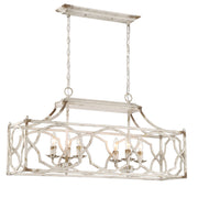 Golden - 0885-LP AI - Six Light Linear Pendant - Laurent - Antique Ivory