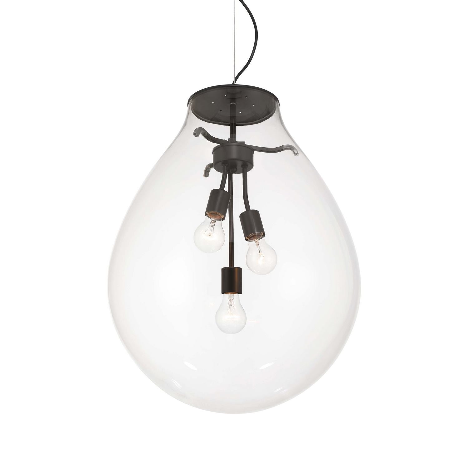 Golden - 2088-20P BLK-CLR - Three Light Pendant - Drop - Matte Black