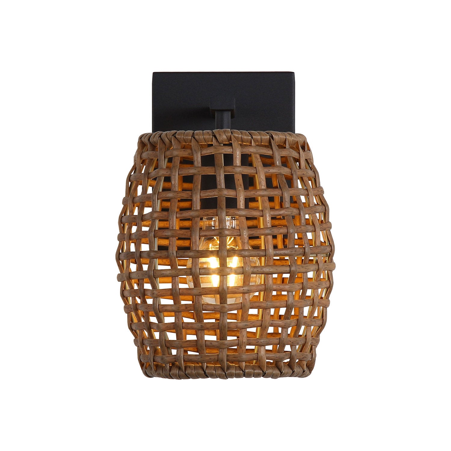 Golden - 3000-1W NB-MAW - One Light Wall Sconce - Weavelight - Natural Black