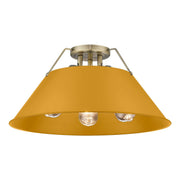Golden - 3306-3FM AB-AY - Three Light Flush Mount - Orwell - Aged Brass