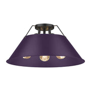 Golden - 3306-3FM BLK-EP - Three Light Flush Mount - Orwell - Matte Black