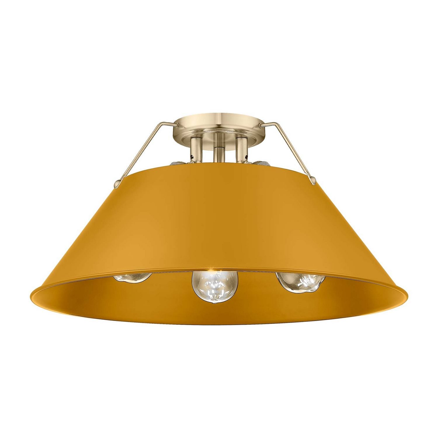 Golden - 3306-3FM PW-AY - Three Light Flush Mount - Orwell - Pewter