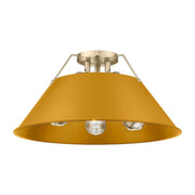 Golden - 3306-3FM PW-AY - Three Light Flush Mount - Orwell - Pewter