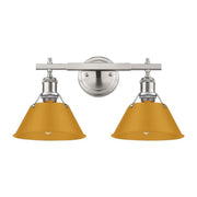 Golden - 3306-BA2 PW-AY - Two Light Vanity - Orwell - Pewter