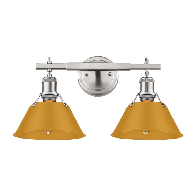 Golden - 3306-BA2 PW-AY - Two Light Vanity - Orwell - Pewter
