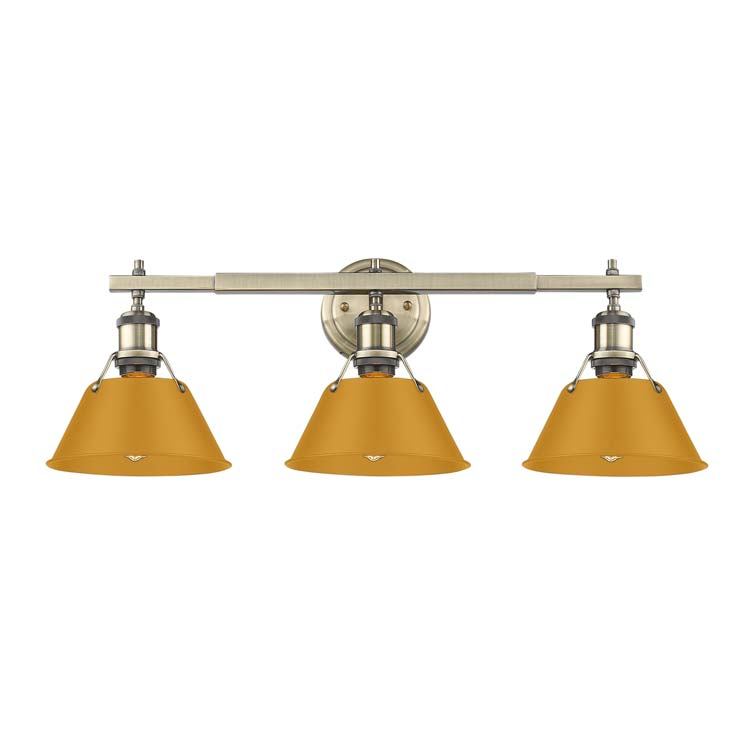 Golden - 3306-BA3 AB-AY - Three Light Vanity - Orwell - Aged Brass