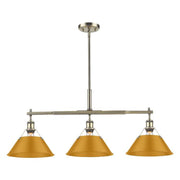 Golden - 3306-LP AB-AY - Three Light Linear Pendant - Orwell - Aged Brass