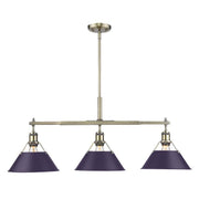 Golden - 3306-LP AB-EP - Three Light Linear Pendant - Orwell - Aged Brass