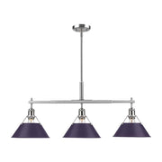 Golden - 3306-LP PW-EP - Three Light Linear Pendant - Orwell - Pewter