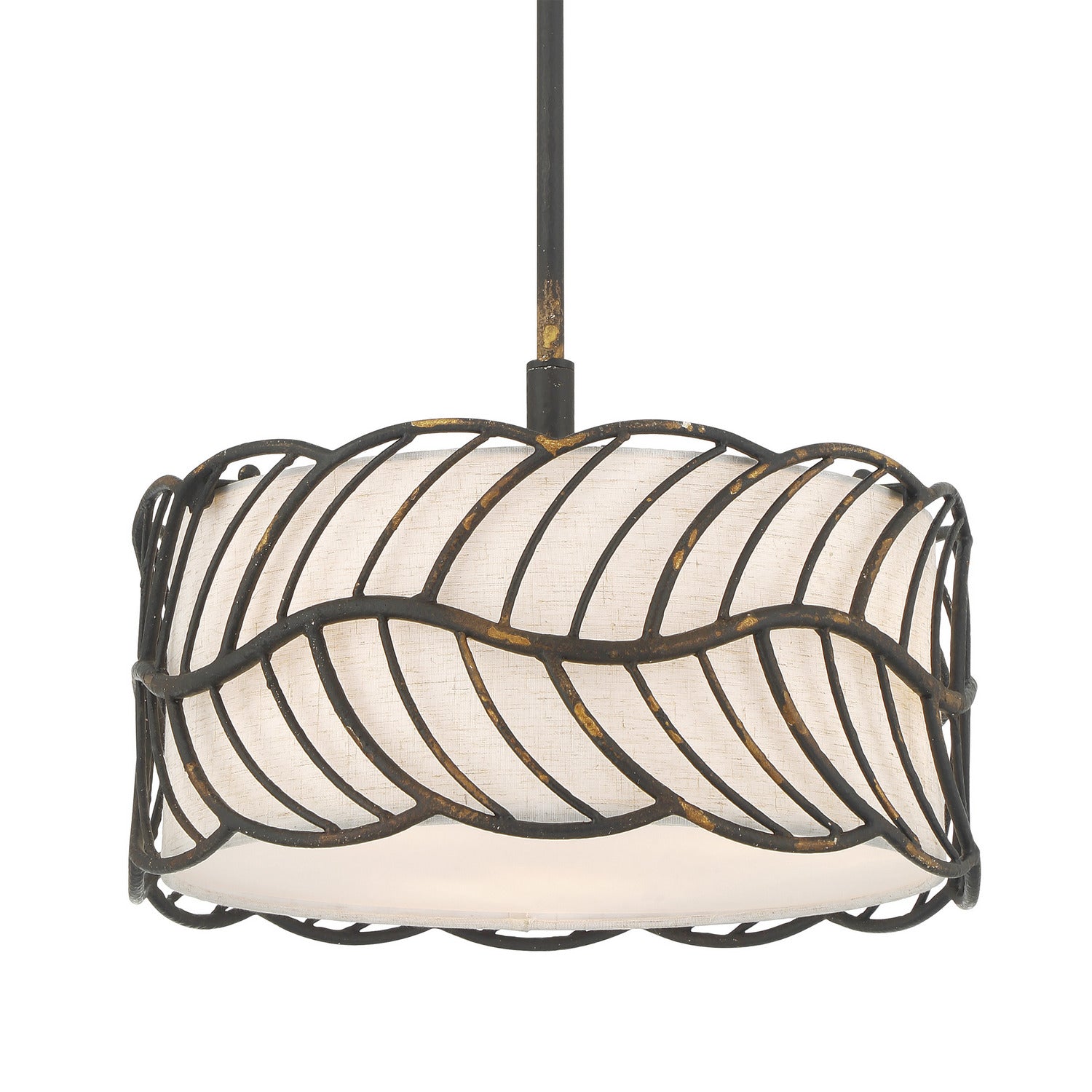Golden - 4501-3P ABI - Three Light Pendant - Simbolo - Antique Black Iron