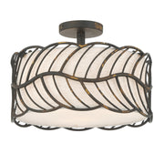 Golden - 4501-3SF ABI - Three Light Semi-Flush Mount - Simbolo - Antique Black Iron
