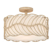 Golden - 4501-3SF AM - Three Light Semi-Flush Mount - Simbolo - Almond