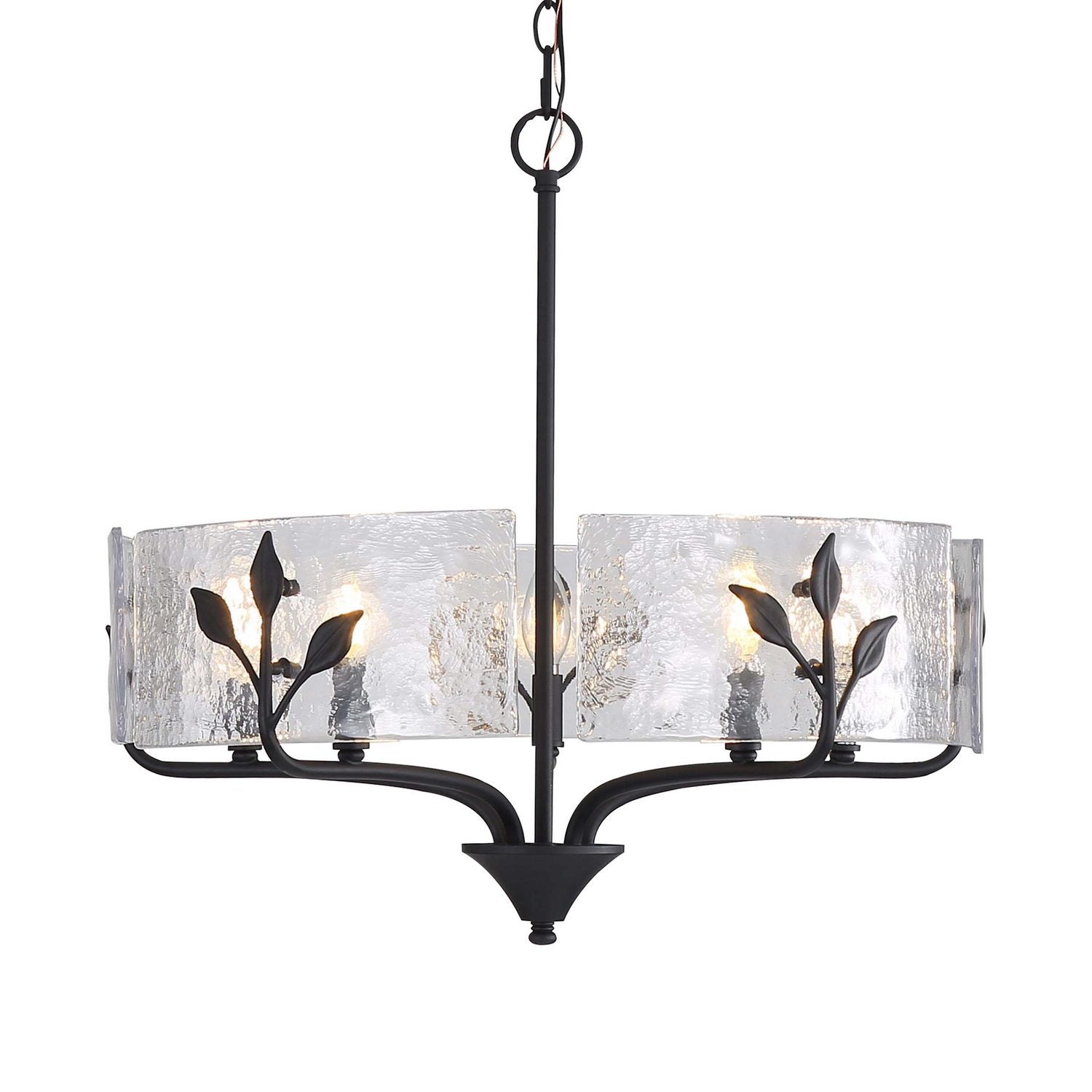 Golden - 4503-5P NB-HWG - Five Light Pendant - Bloem - Natural Black