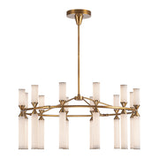 Alora - CH348038VBFR-UNV - LED Chandelier - Edwin - Vintage Brass/Frosted Ribbed Glass