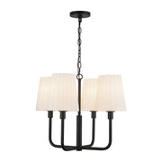 Alora - CH628423MBOP - Four Light Chandelier - Plisse - Matte Black/Opal Matte Glass