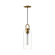 Alora - PD401505AGCL - One Light Pendant - Soji - Aged Gold/Clear Glass