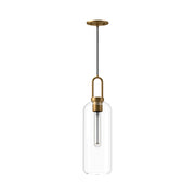 Alora - PD401606AGCL - One Light Pendant - Soji - Aged Gold/Clear Glass