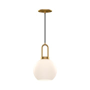 Alora - PD601608AGOP - One Light Pendant - Soji - Aged Gold/Opal Matte Glass