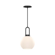 Alora - PD601608MBOP - One Light Pendant - Soji - Matte Black/Opal Matte Glass