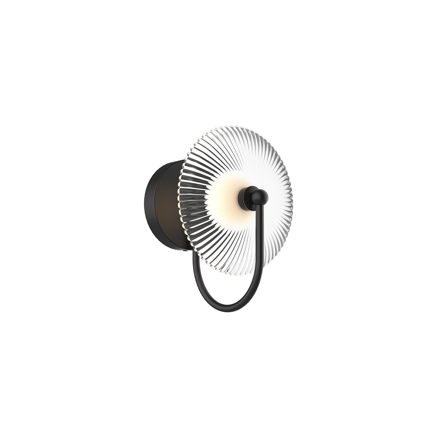 Alora - WV417801MBCR-UNV - LED Wall/Vanity - Hera - Matte Black/Clear Ribbed Glass