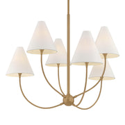 Troy Lighting - F1941-PBR - Six Light Chandelier - Evermore - Patina Brass
