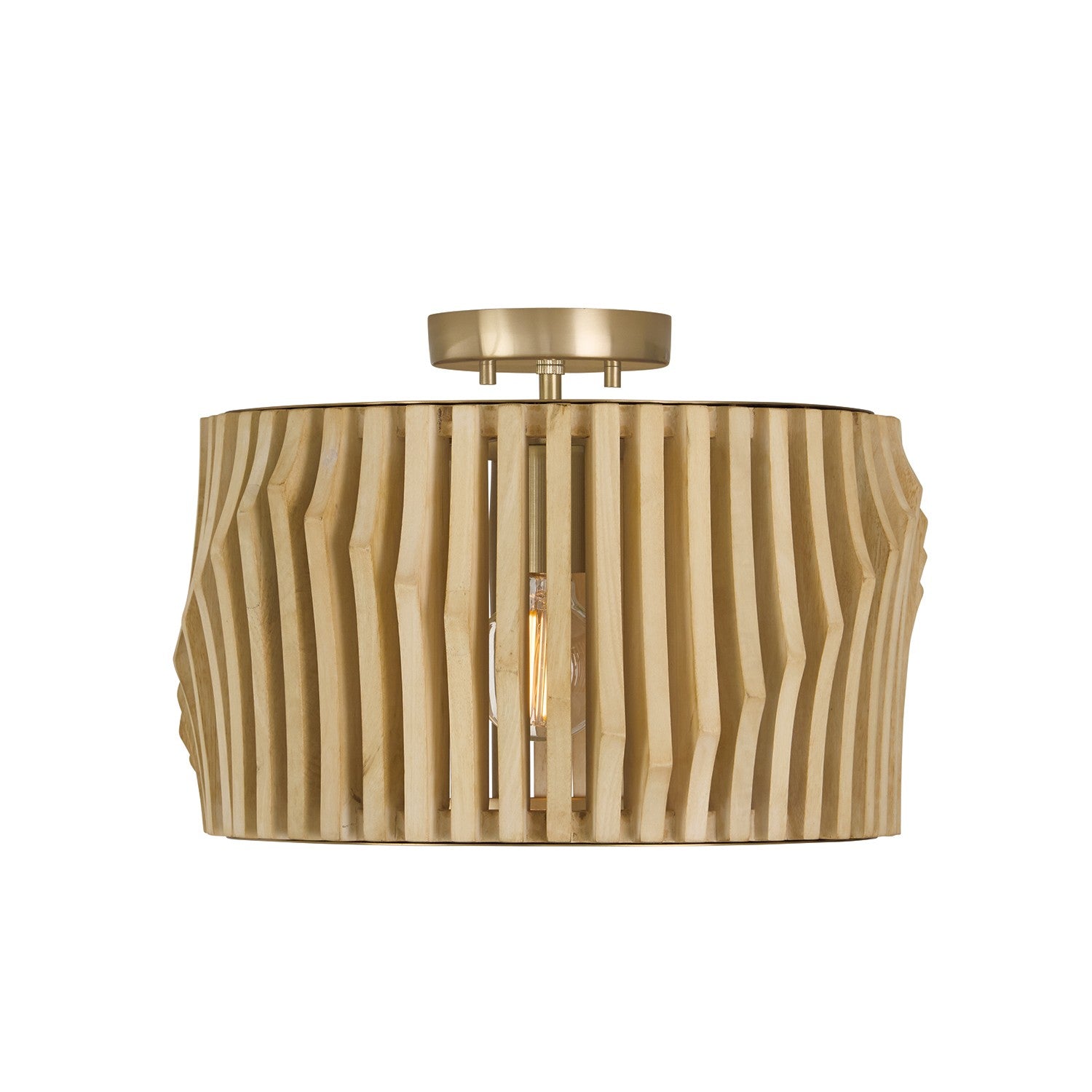 Capital Lighting - 244632BWB - One Light Semi Flush Mount - Archer - Blonde Wood and Matte Brass