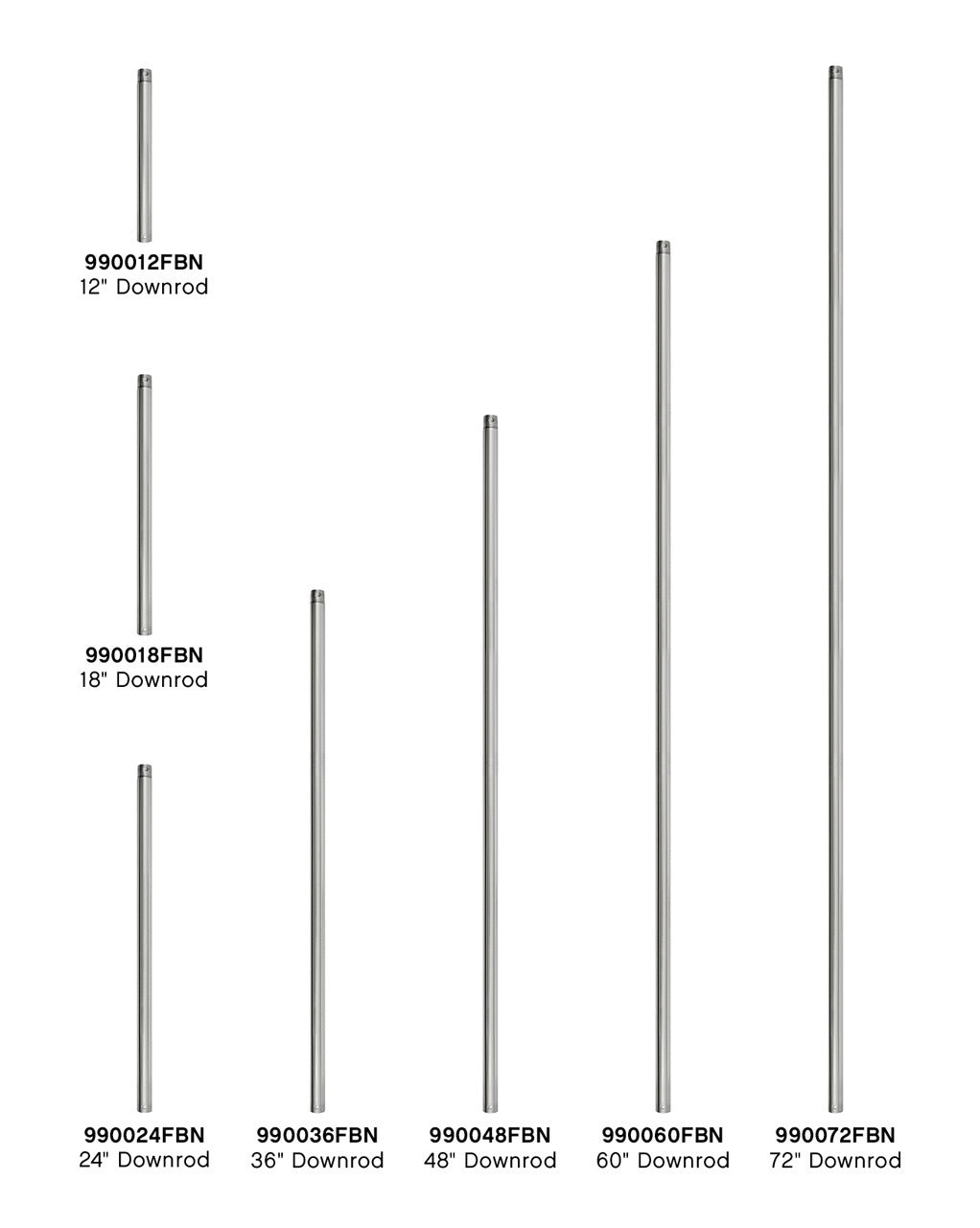 Hinkley - 990012FBN - Downrod - 12" Downrod - Brushed Nickel