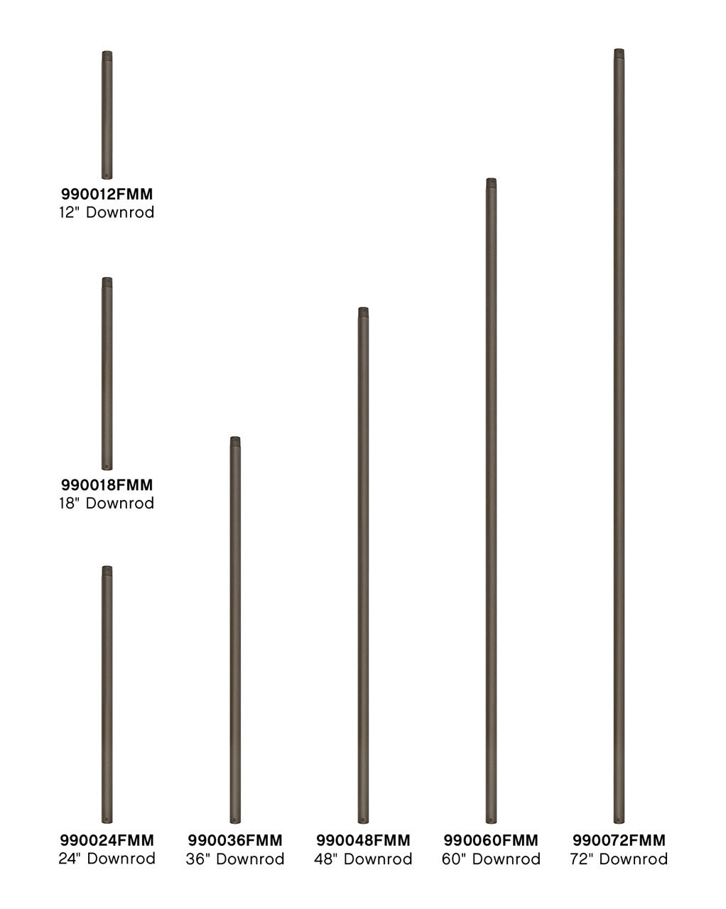 Hinkley - 990012FMM - Downrod - 12" Downrod - Metallic Matte Bronze