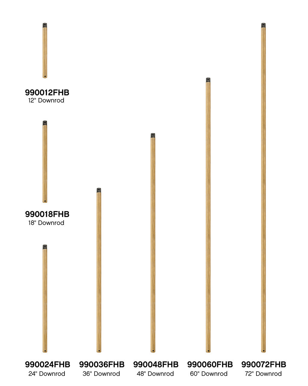 Hinkley - 990072FHB - Downrod - 72" Downrod - Heritage Brass
